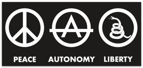 Peace, Autonomy, Liberty Sticker