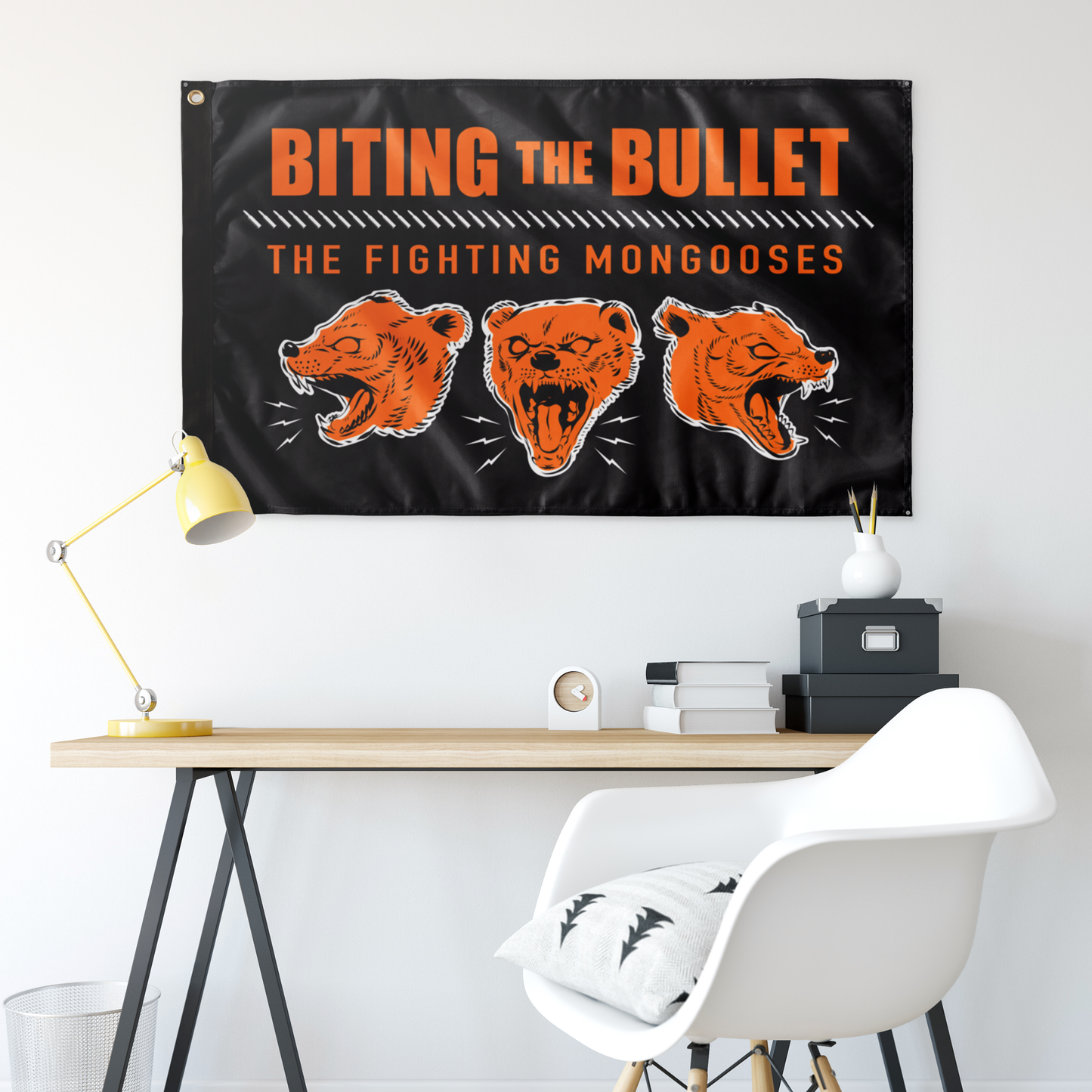 Fighting Mongooses Single Sided Wall Flag
