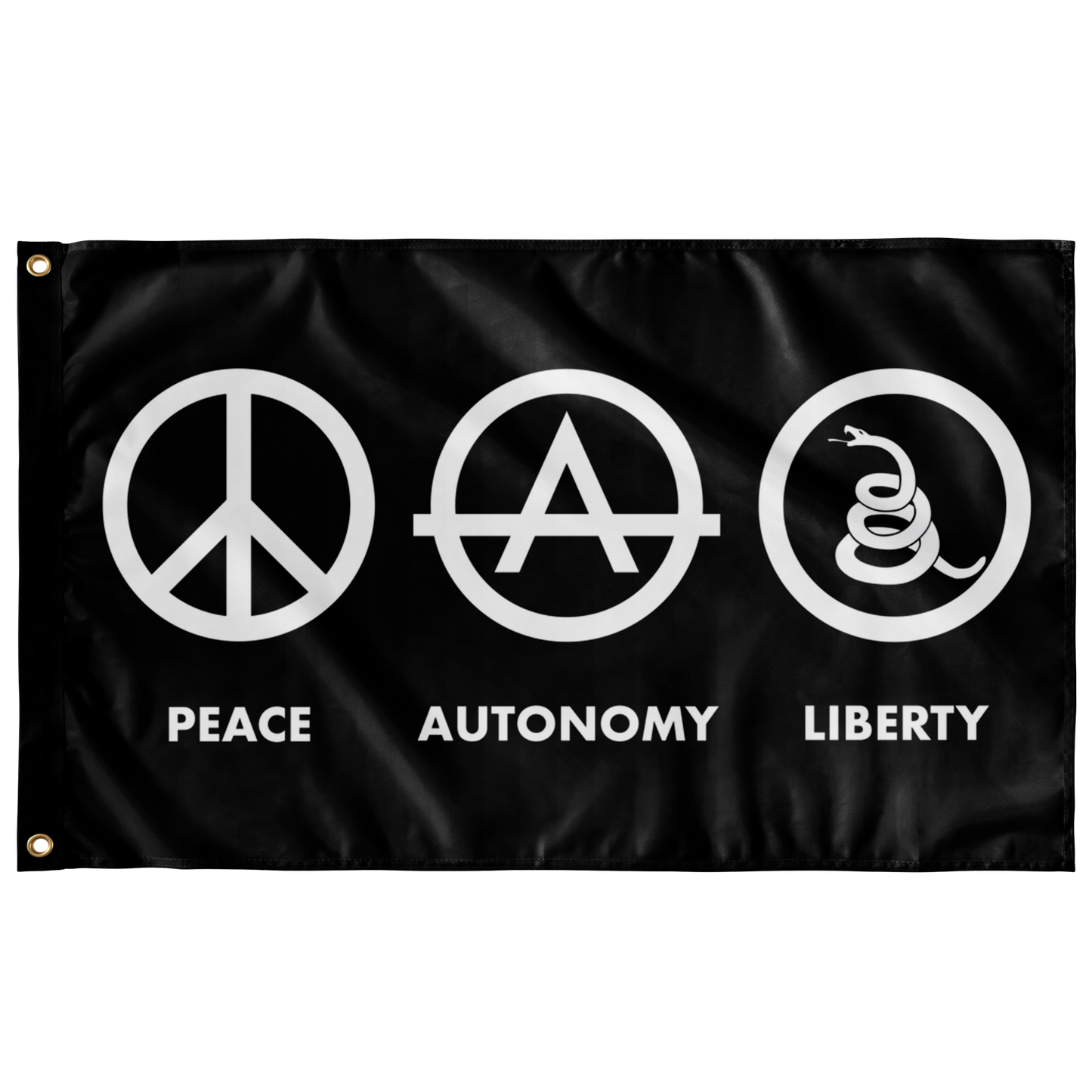 Peace, Autonomy, Liberty Single Sided Wall Flag