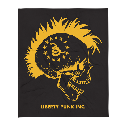 Liberty Punk Black Throw Blanket
