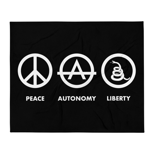 Peace, Autonomy, Liberty Throw Blanket